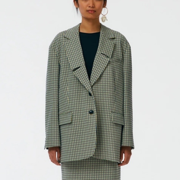 Rare TIBI LIAM CHECKED BLAZER size XS - Picture 1 of 8